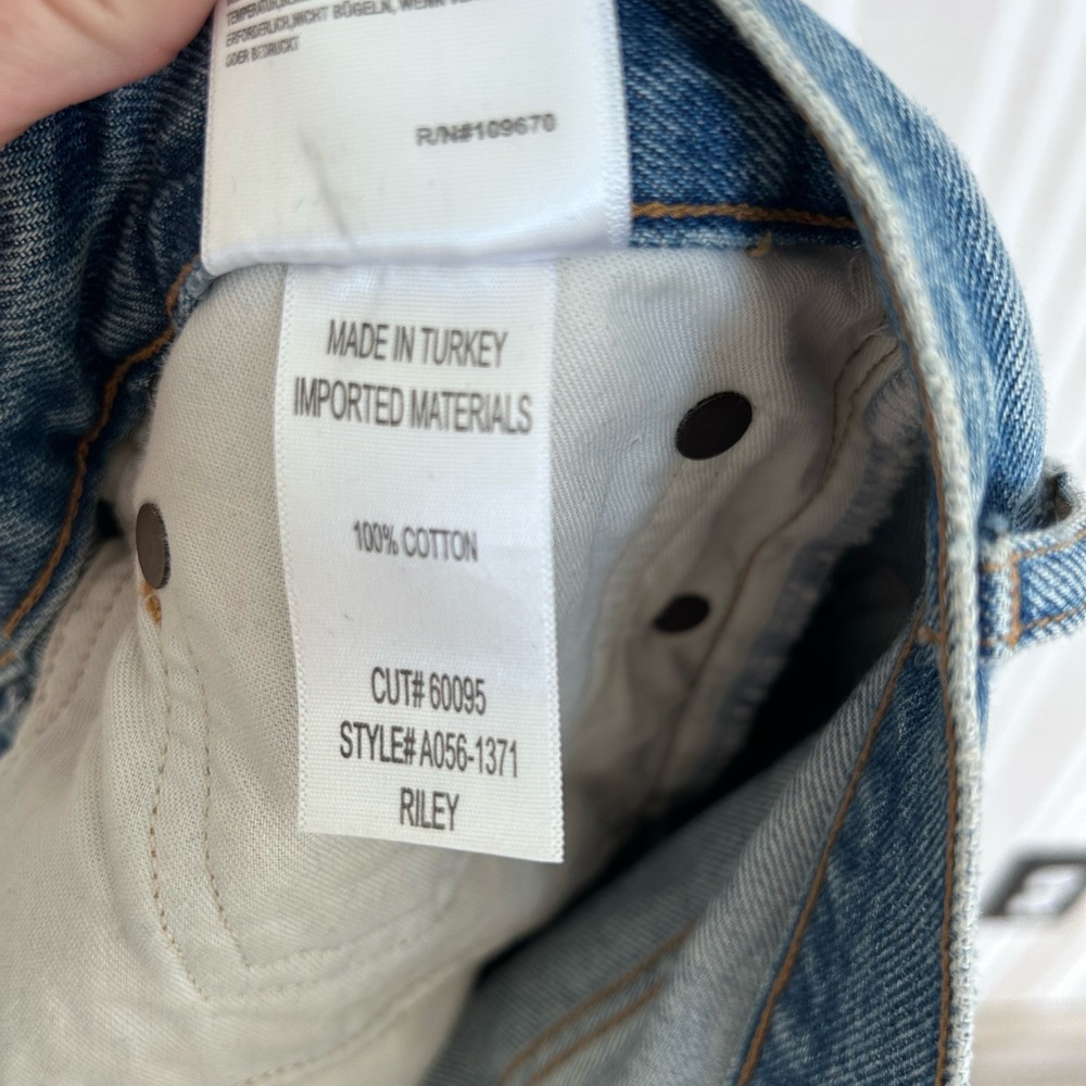 Agolde Riley High Rise Crop Denim Women’s Size 29 Frayed Hem NWOT - Picture 8 of 11